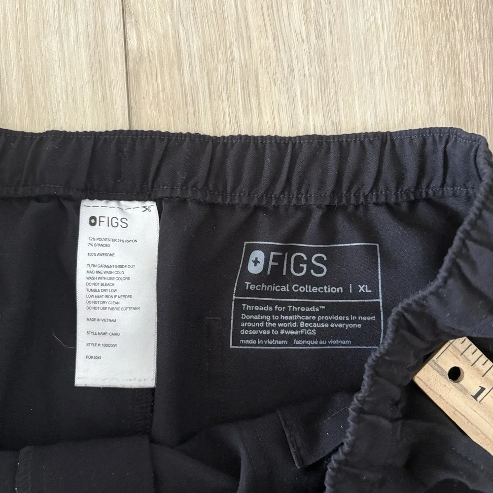FIGS Scrub Pants Mens XL Technical Collection Cairo Drawstring Black